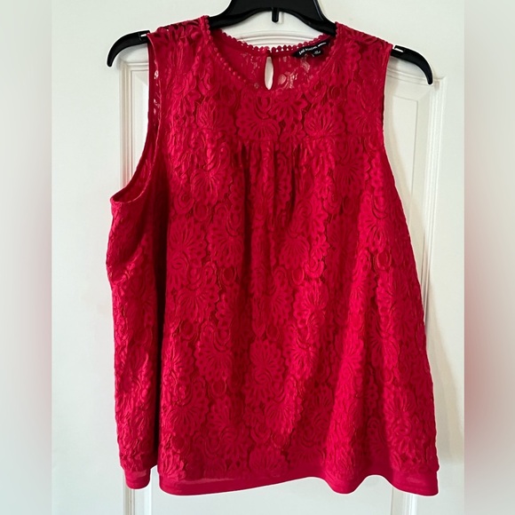 Zac & Rachel Elegant Red Lace Sleeveless Top Women’s size 2X - Picture 1 of 12